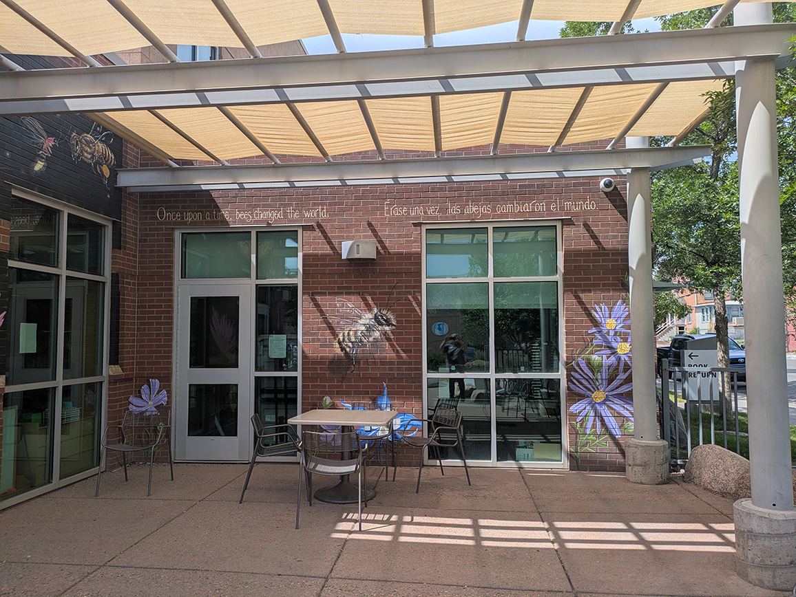 Rifle Library entry courtyard