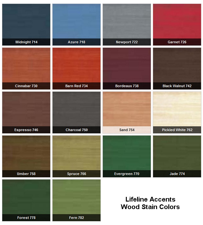 Lifeline Accents Wood Stain Colors 