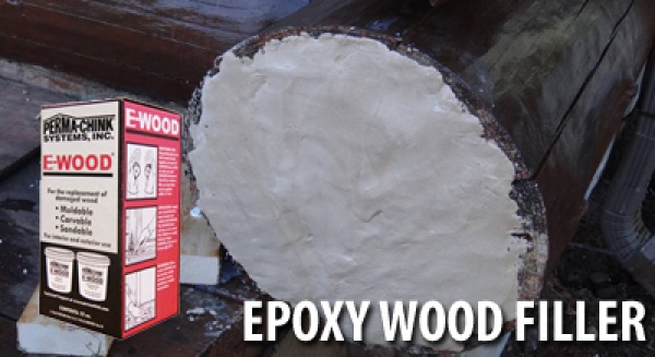 Log Home Repair Epoxy, Two Part, Wood Filler Clear Epoxy